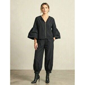 NWT $348 Bryn Walker Black Frida Jacket Wyatt Pant Set M Minimalist Quiet Luxury